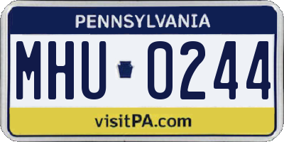 PA license plate MHU0244