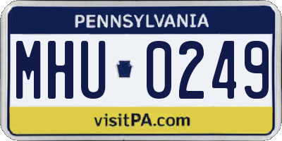 PA license plate MHU0249