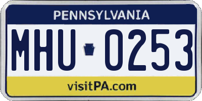 PA license plate MHU0253