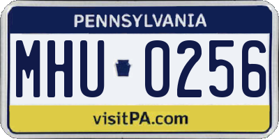 PA license plate MHU0256