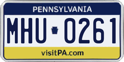 PA license plate MHU0261