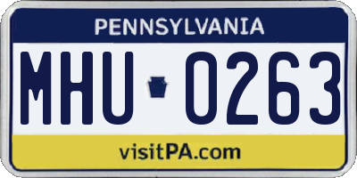 PA license plate MHU0263