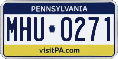 PA license plate MHU0271
