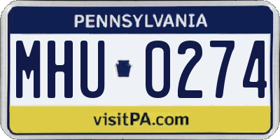 PA license plate MHU0274