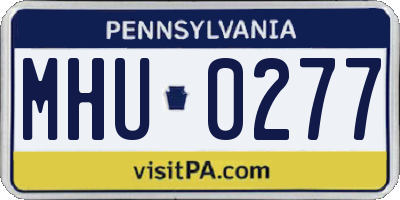 PA license plate MHU0277