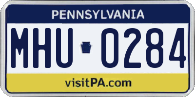 PA license plate MHU0284
