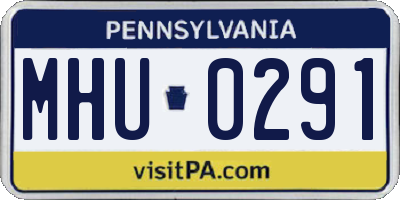 PA license plate MHU0291