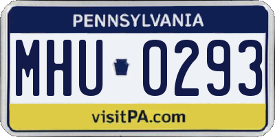 PA license plate MHU0293
