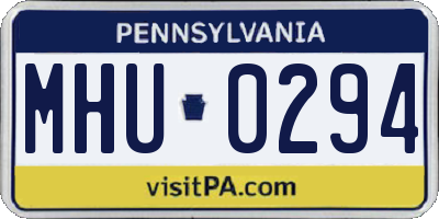 PA license plate MHU0294