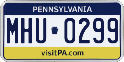 PA license plate MHU0299