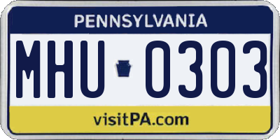 PA license plate MHU0303