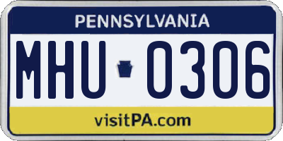 PA license plate MHU0306