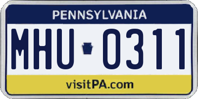 PA license plate MHU0311