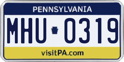 PA license plate MHU0319