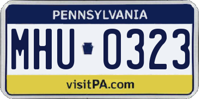 PA license plate MHU0323
