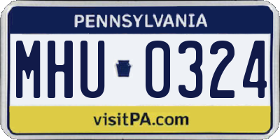 PA license plate MHU0324