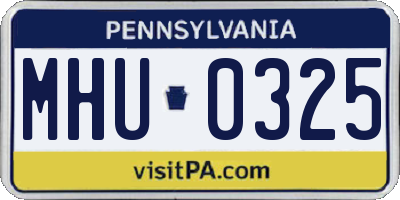 PA license plate MHU0325