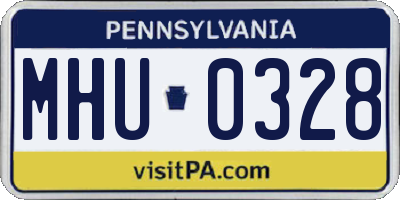 PA license plate MHU0328