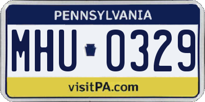PA license plate MHU0329