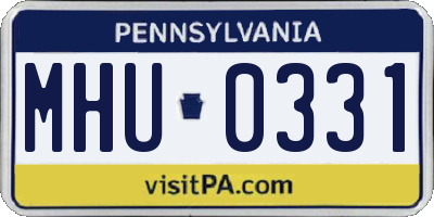 PA license plate MHU0331