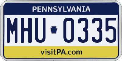 PA license plate MHU0335