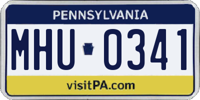PA license plate MHU0341