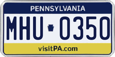 PA license plate MHU0350