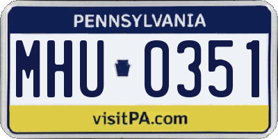PA license plate MHU0351