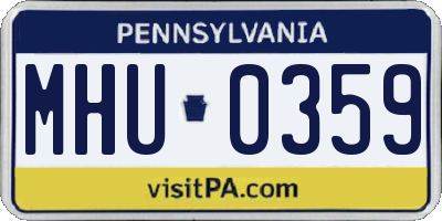 PA license plate MHU0359
