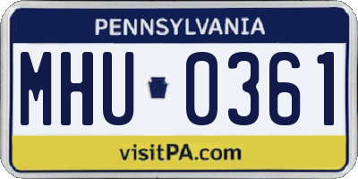 PA license plate MHU0361