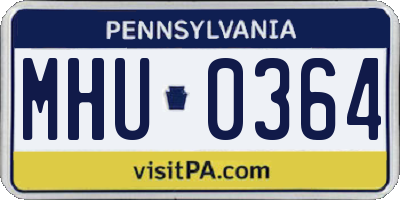 PA license plate MHU0364
