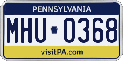 PA license plate MHU0368