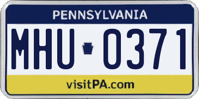 PA license plate MHU0371