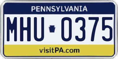PA license plate MHU0375
