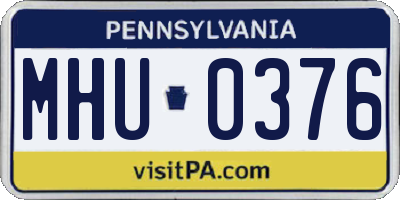 PA license plate MHU0376
