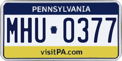 PA license plate MHU0377