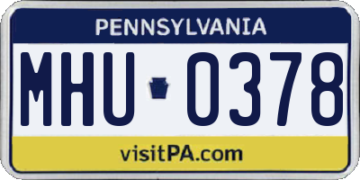 PA license plate MHU0378