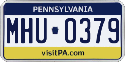 PA license plate MHU0379