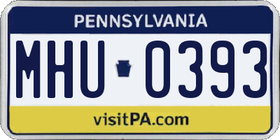 PA license plate MHU0393