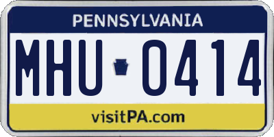 PA license plate MHU0414