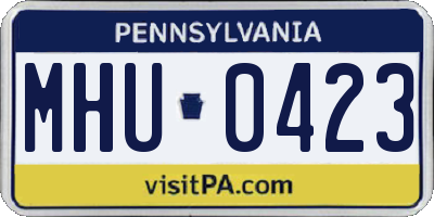 PA license plate MHU0423