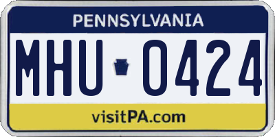 PA license plate MHU0424