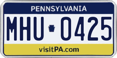 PA license plate MHU0425