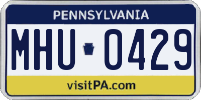 PA license plate MHU0429