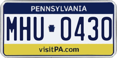 PA license plate MHU0430