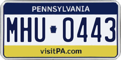PA license plate MHU0443