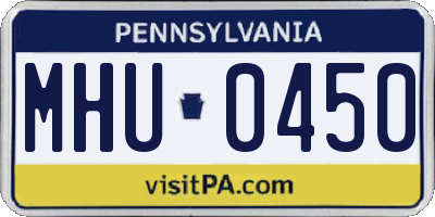 PA license plate MHU0450