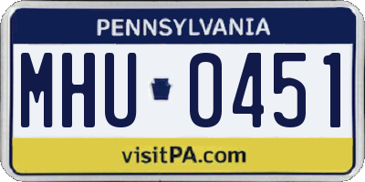 PA license plate MHU0451