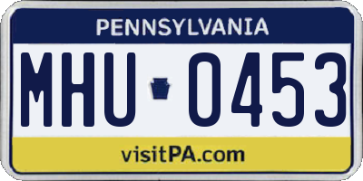 PA license plate MHU0453