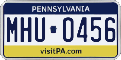 PA license plate MHU0456